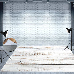 Lofaris Vintage White Wood Floor Backdrop For Photography