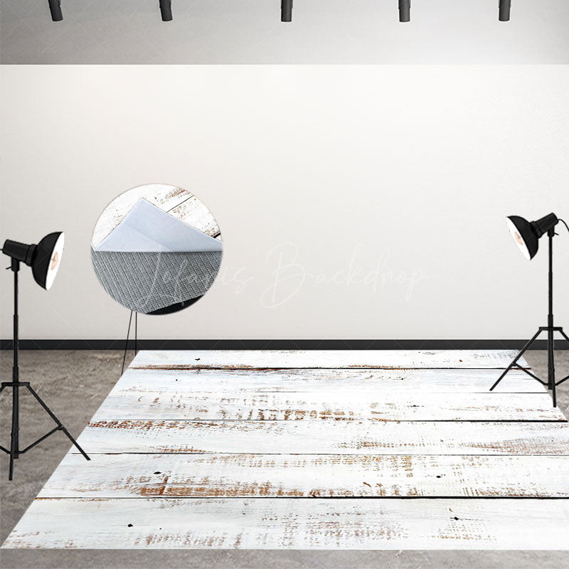 Lofaris Vintage White Wood Floor Backdrop For Photography