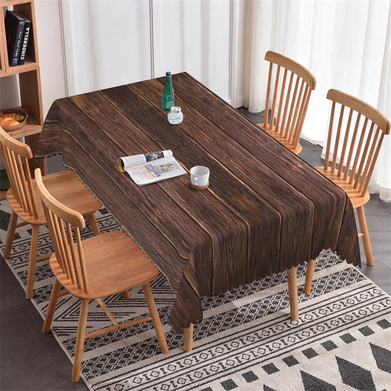 Lofaris Vintage Wood Texture Decorative Rectangle Tablecloth