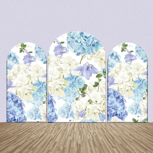 Lofaris Violet Blue White Flowers Wedding Arch Backdrop Kit