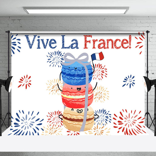 Lofaris Vive La France Macaron Sparkle Bastille Day Backdrop