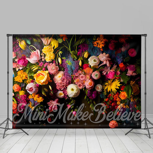 Lofaris Vivid Colorful Various Flowers Photoshoot Backdrop