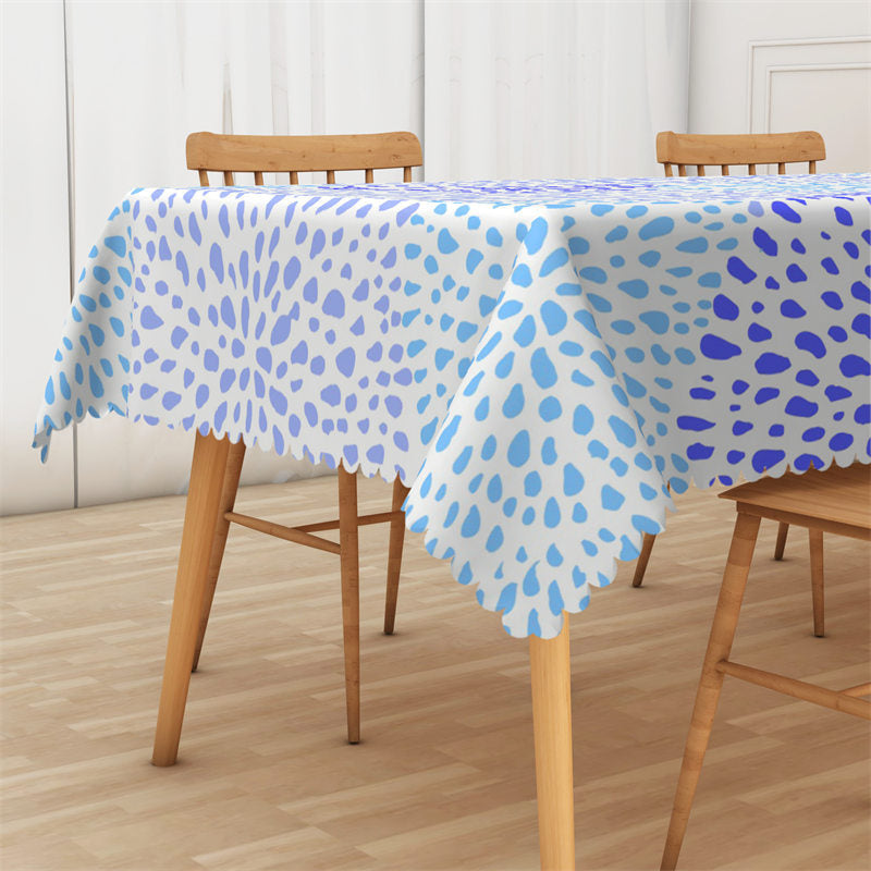 Lofaris Voguish Blue Electroink Dots Rectangle Tablecloth