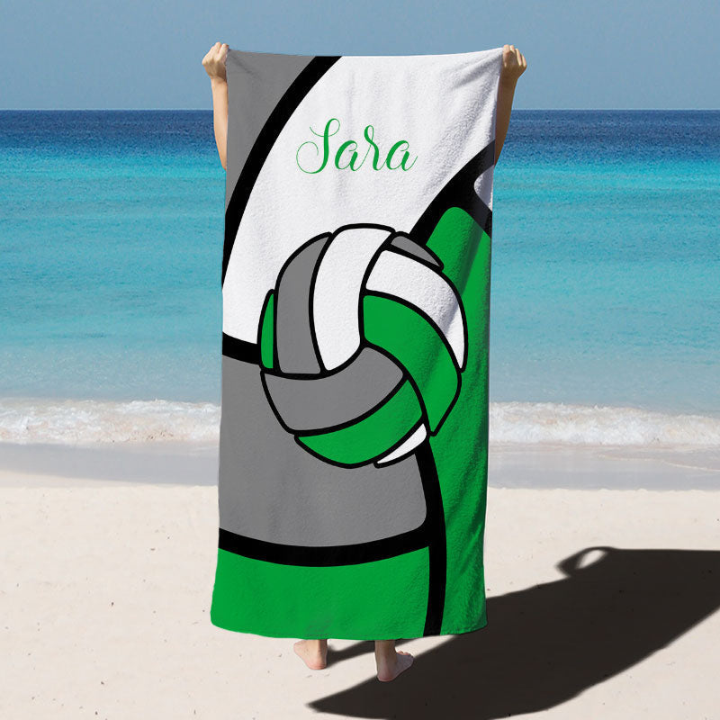 Lofaris Volleyball Custom Name Beach Towel for Kids