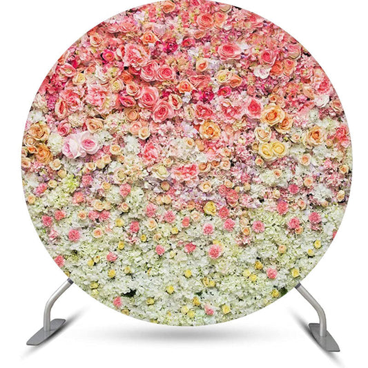 Lofaris Warm Colors Flowers Dense Circle Wedding Backdrop