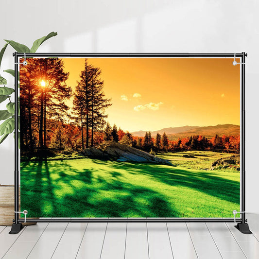 Lofaris Warm Sunset Natural Mountain Forest Spring Backdrop