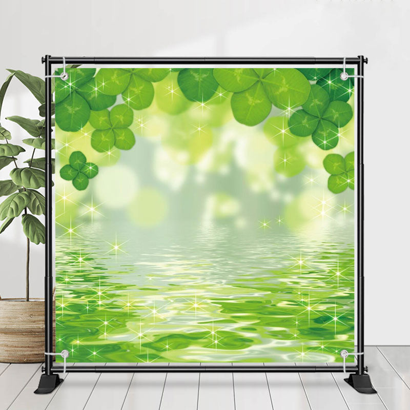 Lofaris Water Surface Clovers Bokeh St Patricks Day Backdrop