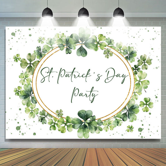 Lofaris Watercolor Clover St Patricks Day Party Backdrop