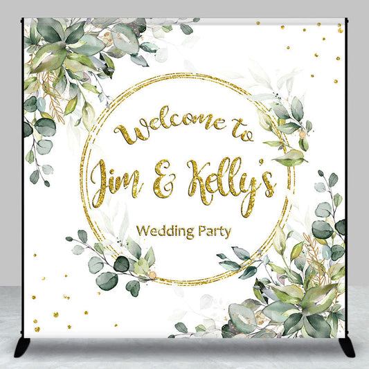 Lofaris Watercolor Green Leaves Custom Wedding Backdrop