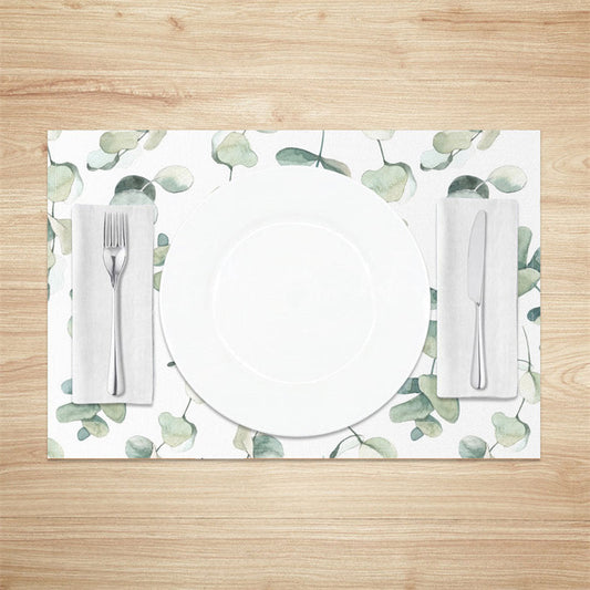 Lofaris Watercolor Leaves Seamless Dining Set Of 4 Placemats