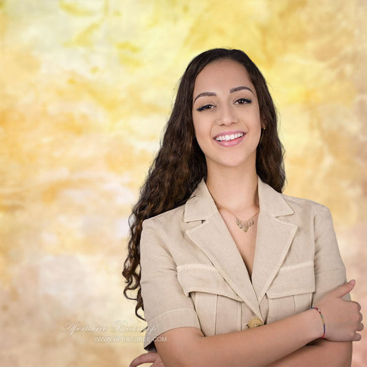 Lofaris Watercolor Light Golden Abstract Art Photo Backdrop