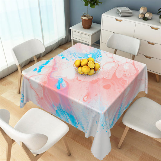Lofaris Watercolor Pink And Blue Grain Square Tablecloth