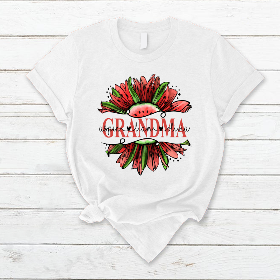 Lofaris Watermelon Sunflower Summer Grandma Kids T - Shirt