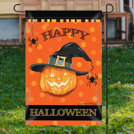 Lofaris Waterproof Magic Pumpkin Halloween Orange Garden Flag
