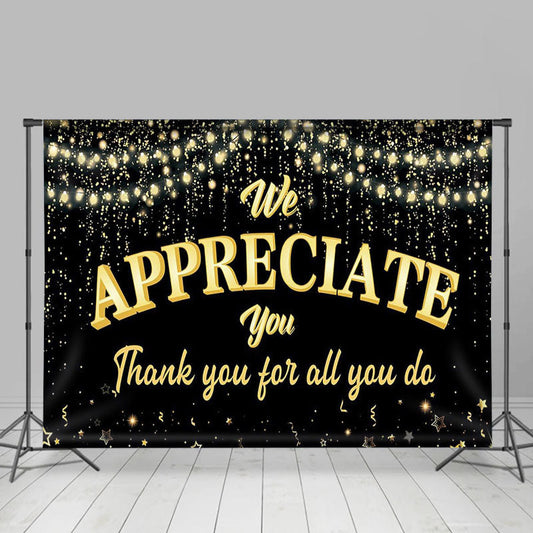 Lofaris We Appreciate You Black Glitter Dance Party Backdrop