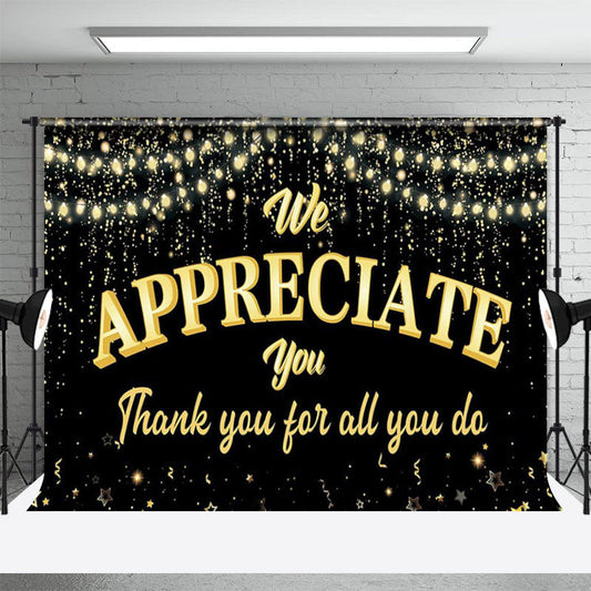 Lofaris We Appreciate You Black Glitter Dance Party Backdrop