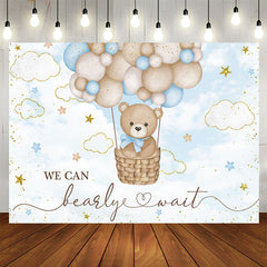 Lofaris We Can Barely Wait Bear Balloon Baby Shower Backdrop