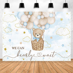 Lofaris We Can Barely Wait Bear Balloon Baby Shower Backdrop