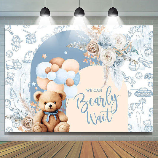 Lofaris We Can Bearly Wait Teddy Bear Baby Shower Backdrop