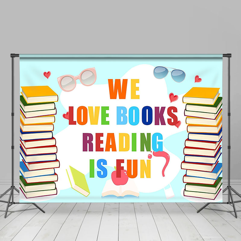 Lofaris We Love Books Reading Is Fun World Book Day Backdrop
