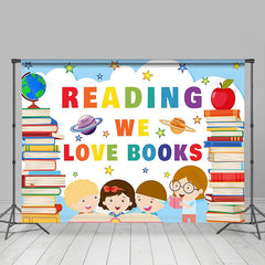 Lofaris We Love Books Students Globe World Book Day Backdrop