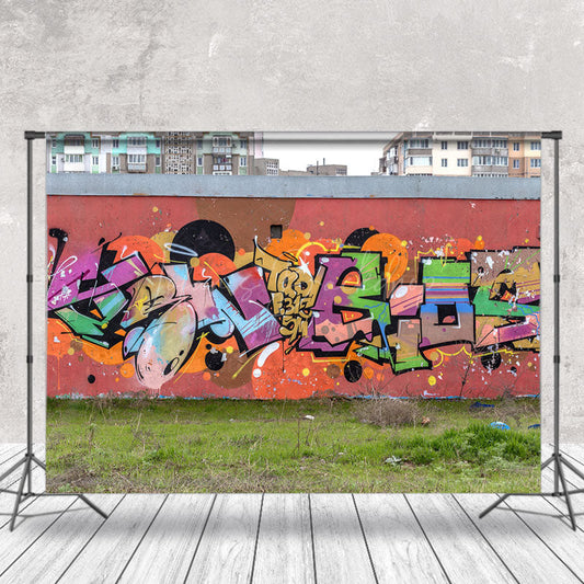 Lofaris Weeds Lawn Abstract Graffiti Wall Photo Backdrop