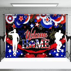 Lofaris Welcome Home Soldier Star Independence Day Backdrop