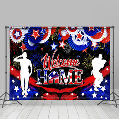 Lofaris Welcome Home Soldier Star Independence Day Backdrop