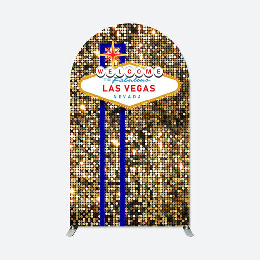 Lofaris Welcome Las Vegas Glitter Double Sided Arch Backdrop