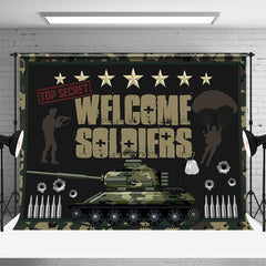 Lofaris Welcome Soliders Black Tank Stars Bullets Backdrop