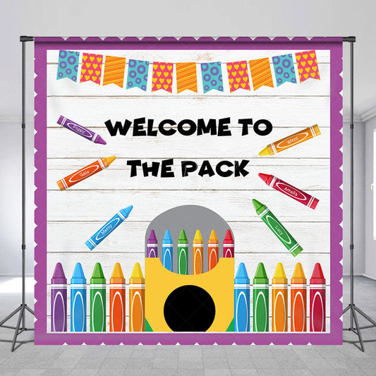 Lofaris Welcome To The Pack Custom Back School Backdrop