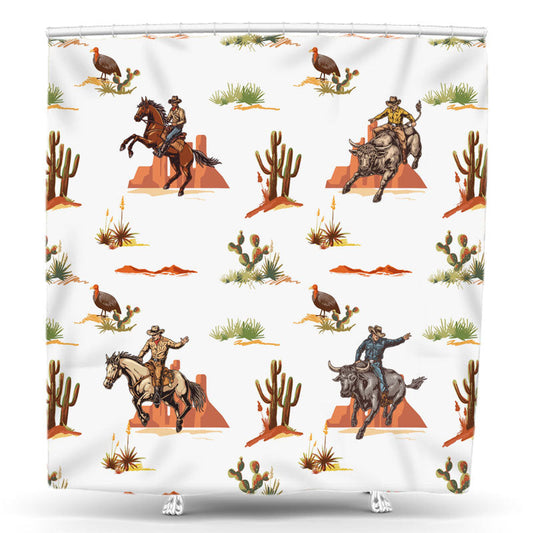 Lofaris Western Cowboy Rodeo Brushturkey Shower Curtain