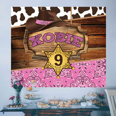 Lofaris Western Cowgirl Customizable Birthday Decor Banner