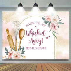 Lofaris Whisked Away Pink Floral Backdrop For Bridal Shower