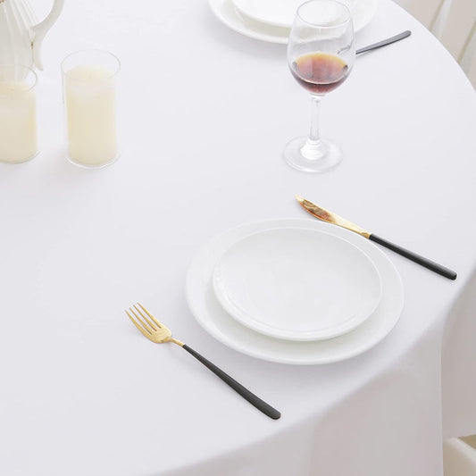Lofaris White 180 GSM Polyester Round Banquet Tablecloth