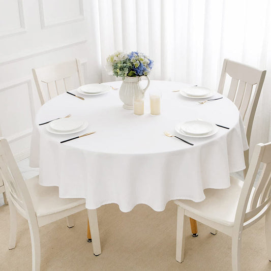 Lofaris White 180 GSM Polyester Round Banquet Tablecloth
