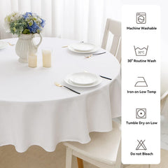 Lofaris White 180 GSM Polyester Round Banquet Tablecloth