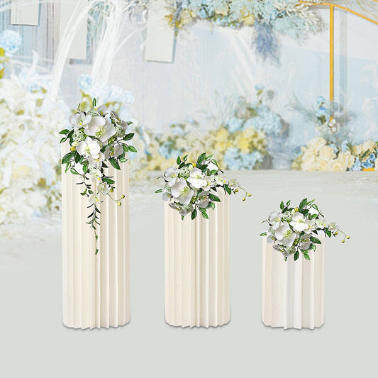 Lofaris White 3 Pcs Floral Display Cardboard Wedding Stand