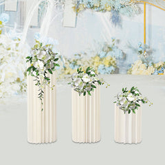 Lofaris White 3 Pcs Floral Display Cardboard Wedding Stand