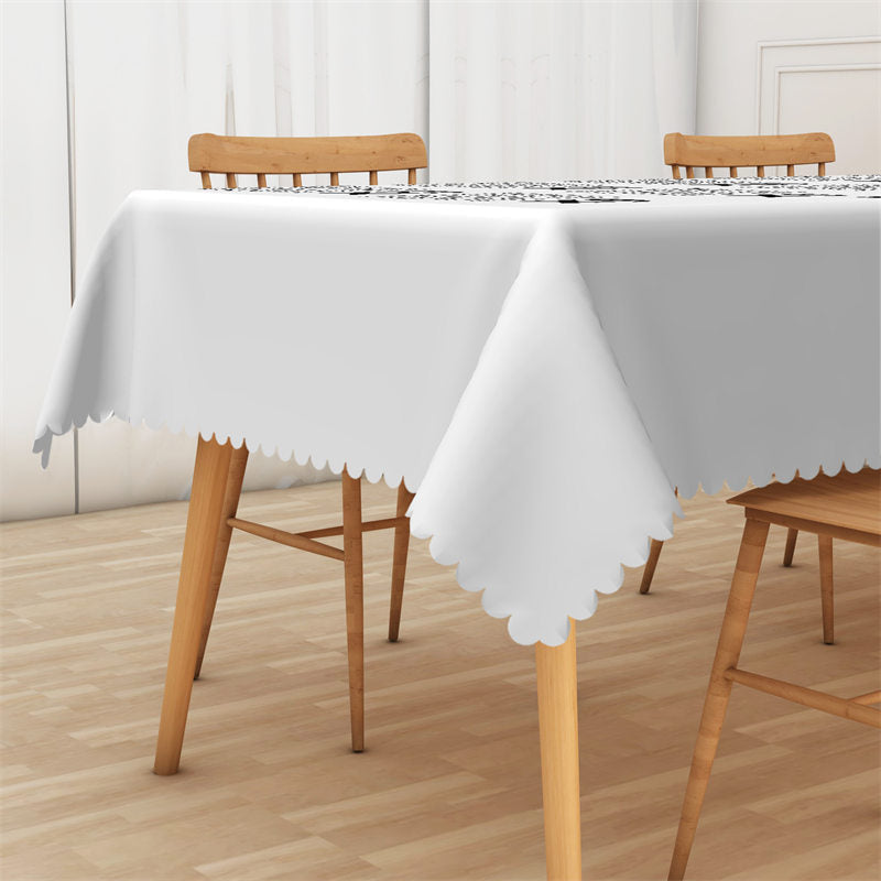 Lofaris White Arithmetic Multiplication Tablecloth For Kits