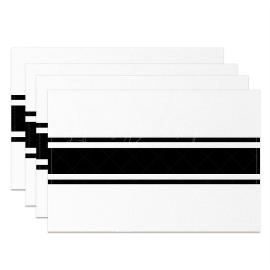 Lofaris White Black Lines Simple Dinner Set Of 4 Placemats