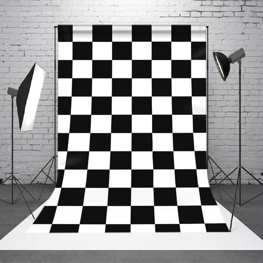 Lofaris White Black Plaids Simple Abstract Textured Backdrop