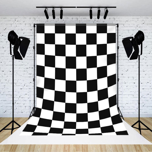 Lofaris White Black Plaids Simple Abstract Textured Backdrop