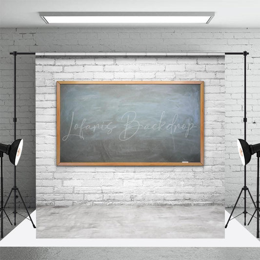 Lofaris White Brick Wall Blackboard Back To School Backdrop