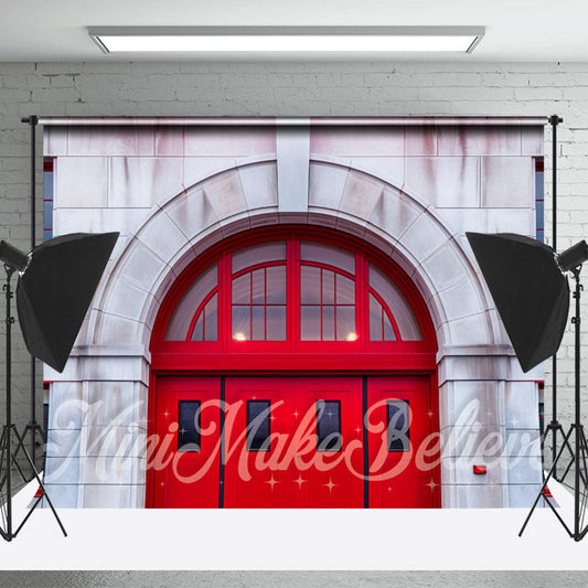 Lofaris White Brick Wall Red Door Backdrop For Photograph