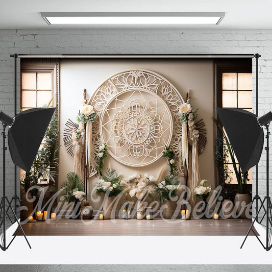 Lofaris White Candle Flowers Indoor Spring Photo Backdrop