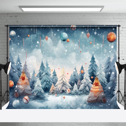 Lofaris White Cedar Painting Bokeh Ball Christmas Backdrop