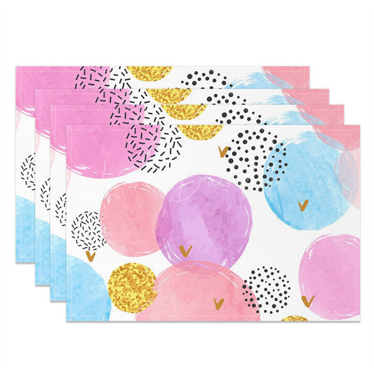 Lofaris White Colorful Patterns Modern Set Of 4 Placemats