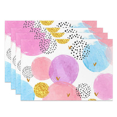 Lofaris White Colorful Patterns Modern Set Of 4 Placemats