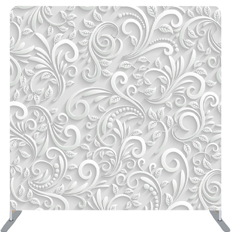 Lofaris White Floral Relief Sculpture Backdrop Cover For Decor
